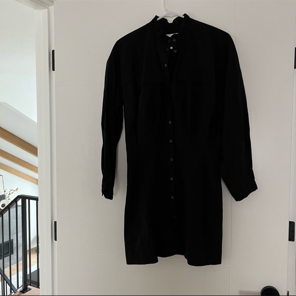 ba&sh Black Button-Front Mini Dress - Picture 3 of 4